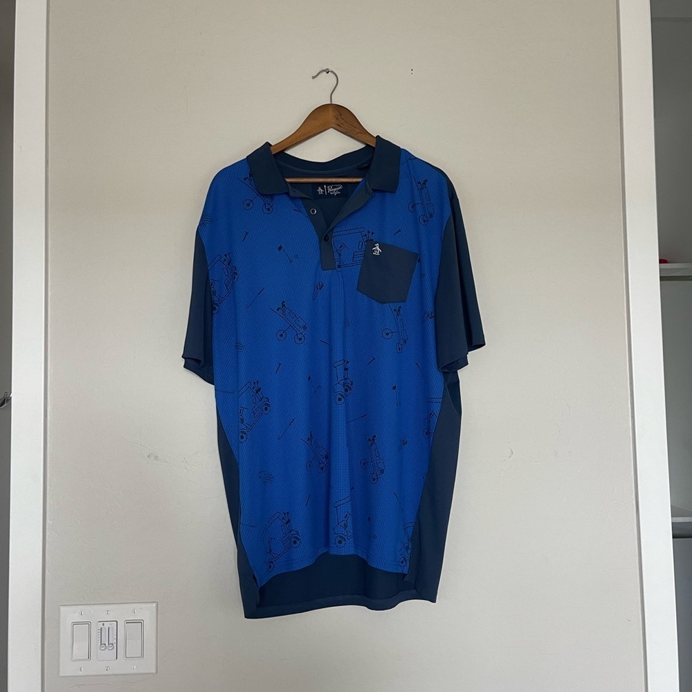 Original Penguin Blue Polo Shirt Casual Style